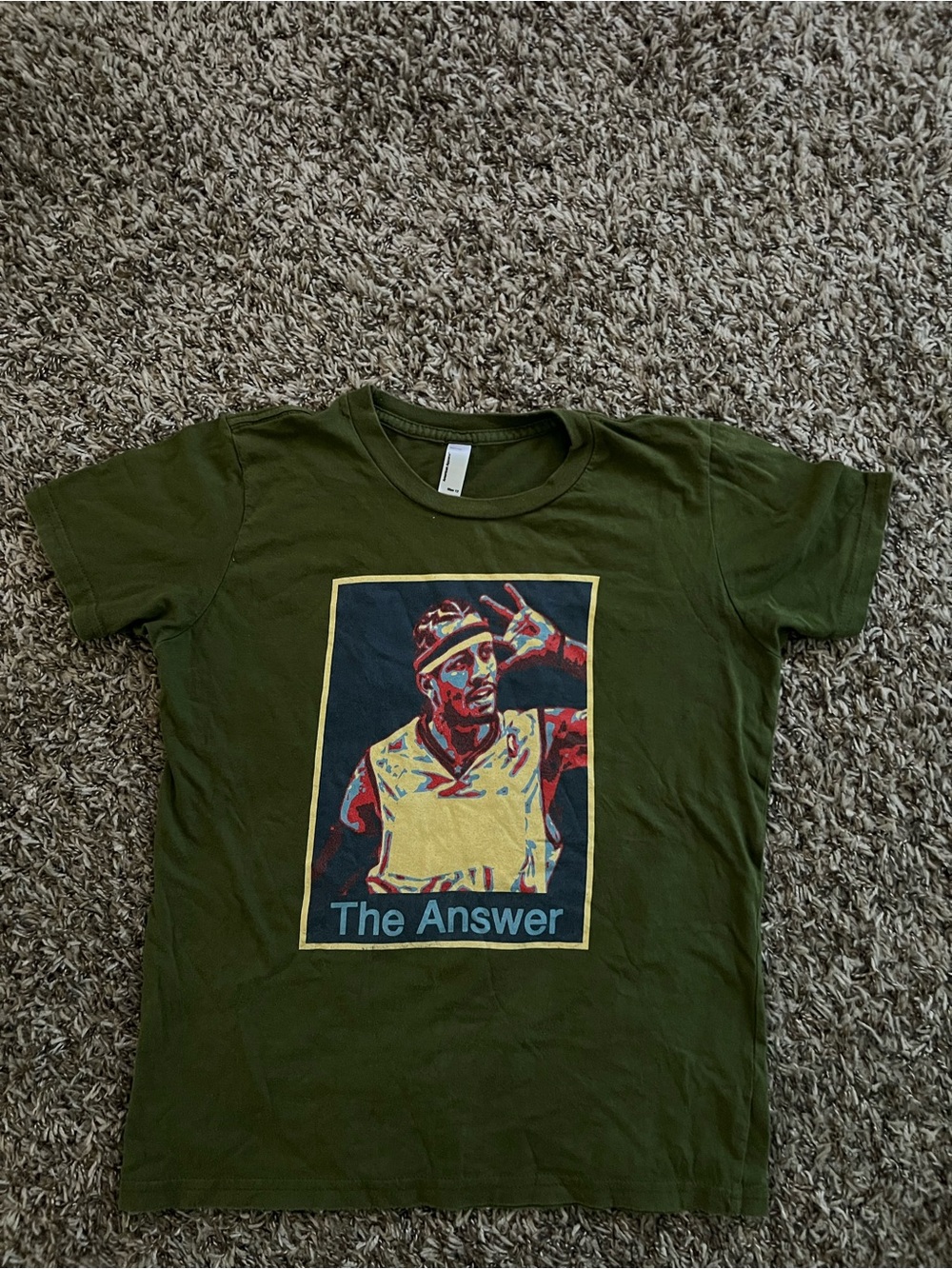 Men's Olive Green Graphic Tee - 'The Answer'